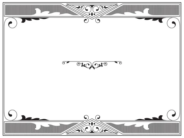 Cadre rectangulaire noir et blanc, en-tête, diviseur de texte . — Image vectorielle