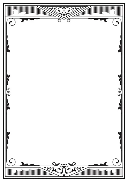 Frame hitam dan putih segi empat, proporsi halaman A4 . - Stok Vektor