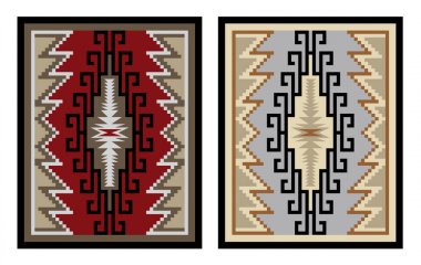 Renkli geometrik desen, battaniye, banner. Amerikan yerlileri tarzı. Navajo kabile stili.