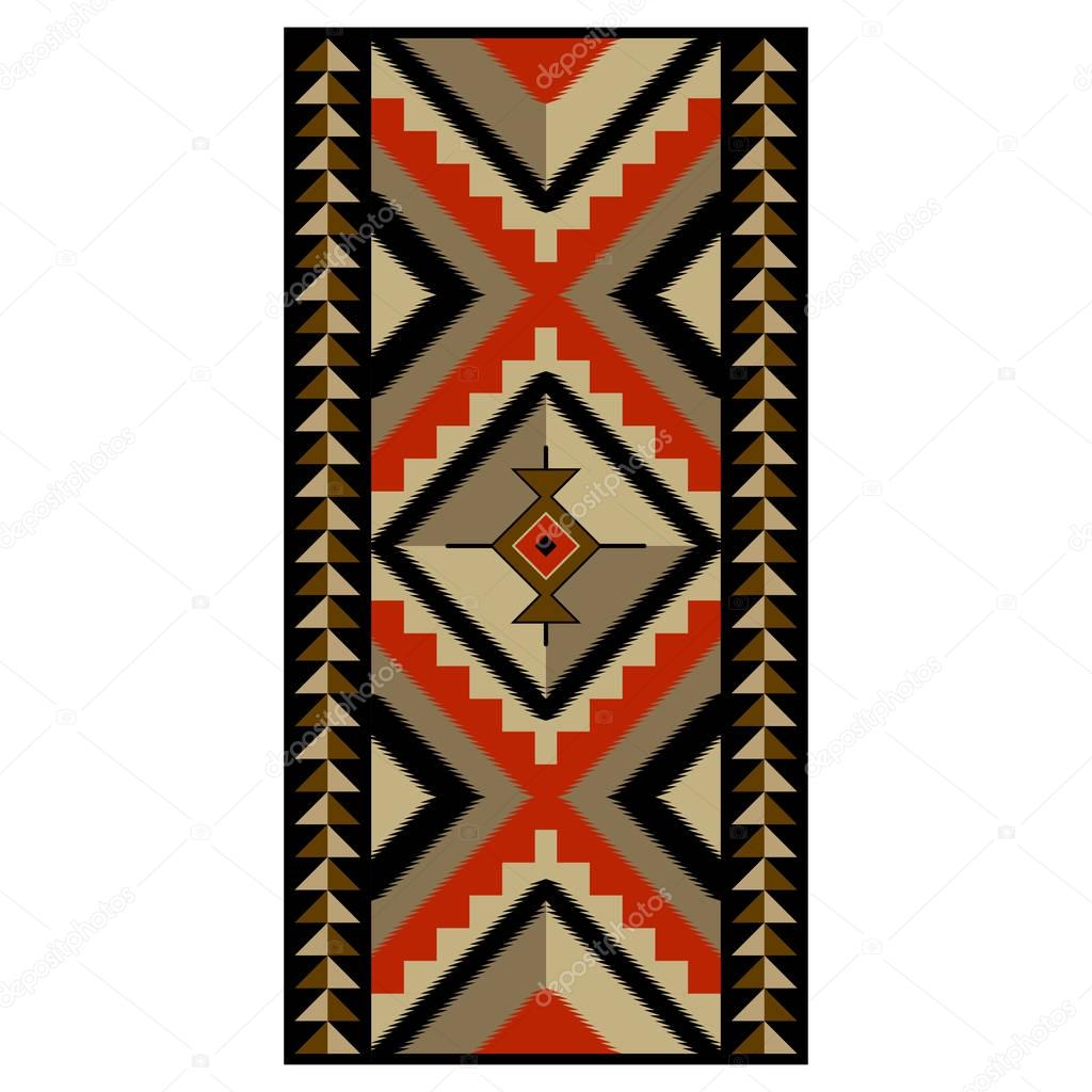 Geometric blanket pattern, American Indians, Navajo tribal style. 