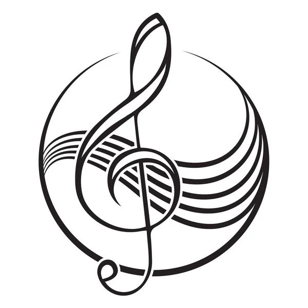 Logo of a black treble clef. — Stock Vector