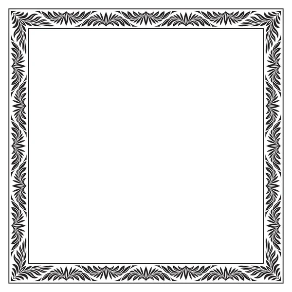 Sierlijke zwarte, vierkante frame voor pagina decoratie, etiket, titel, kaart. — Stockvector