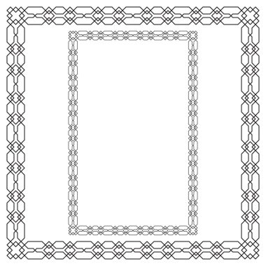 Geometrik, Arapça çerçeveler, dikdörtgen ve kare. Sayfa dekorasyon, başlık, kart, etiket için.