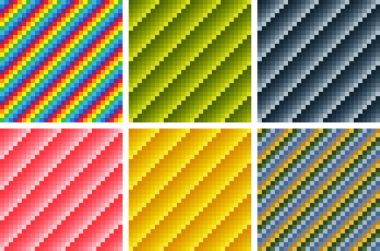 Kesintisiz geometrik desenler, çeşitli renk tonları, kombinasyonları sanat tercih. Renk örnekleri dahil edilir.