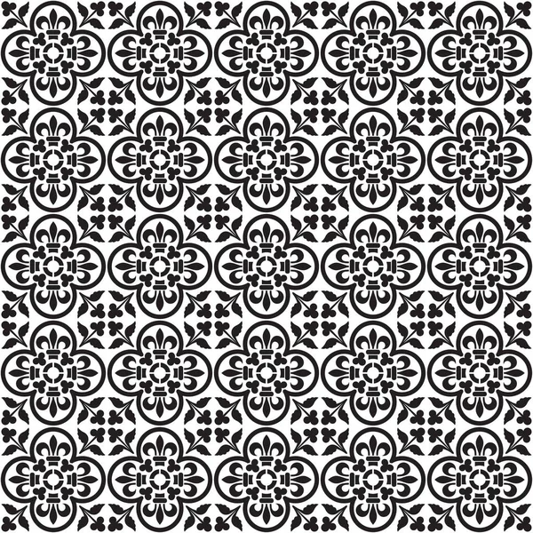 Nahtloses Klassisches Schwarzes Muster Mit Transparentem Hintergrund Arabischer Stil Swatch — Stockvektor