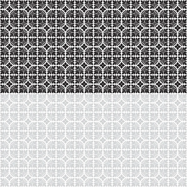 无缝经典黑色和灰色平铺模式 中东风格 矢量文件中包含的色板 — 图库矢量图片