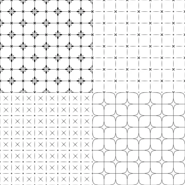 Набор Четырех Бесшовных Геометрических Узоров Образцы Включены Векторный Файл — стоковый вектор