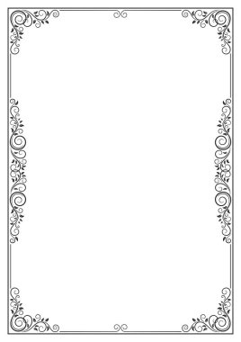 Süslü siyah çerçeve. A3 sayfa boyutu. Sertifika, diploma, duyuru, etiket, kartı için.