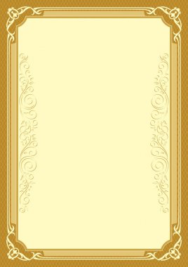 Süslü çerçeve. A4 sayfa boyutu. Sertifika, diploma, duyuru, etiket, kart için şablon.