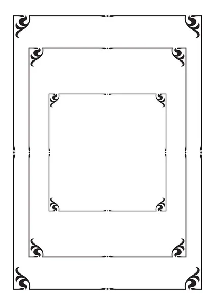 Sierlijke Zwarte Kaders Letter Vierkante Formaten Voor Het Certificaat Diploma — Stockvector