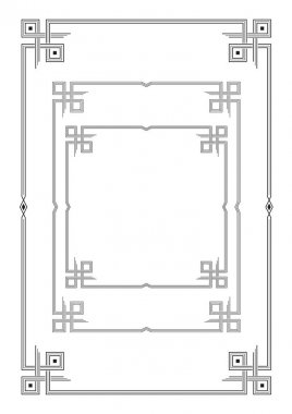 Siyah geometrik çerçeveler kümesi. A4, mektup ve kare boyutları. Sertifika, diploma, duyuru, etiket için.