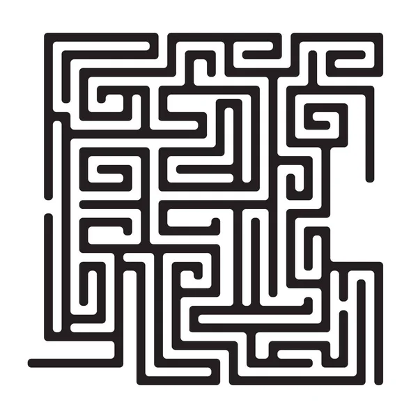 Quadratische Labyrinth Spiel Für Kinder Und Erwachsene Schwarze Linien Mit — Stockvektor
