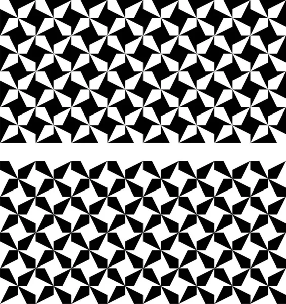 Motifs Géométriques Noirs Blancs Sans Couture Illusion Optique Convient Textile — Image vectorielle