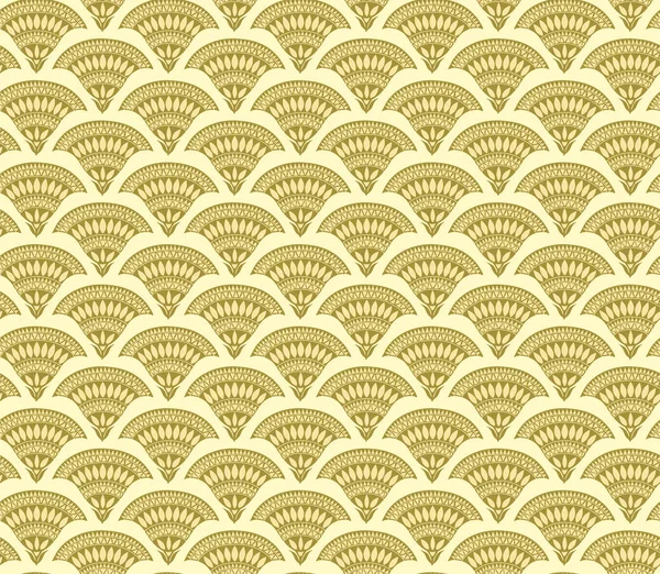 Seamless Floral Golden Pattern Stylized Flowers Appropriate Fabric Materials Wallpaper — Stock Vector