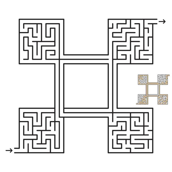 Labyrinth Spiel Mit Lösung Für Kinder Und Erwachsene — Stockvektor