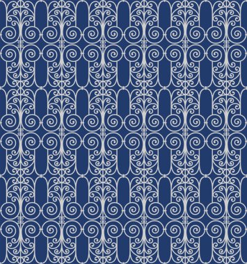 Süslenmemiş desen. Sahte dekoratif ızgaranın taklidi. Vektör dosyasına örnekler eklendi.