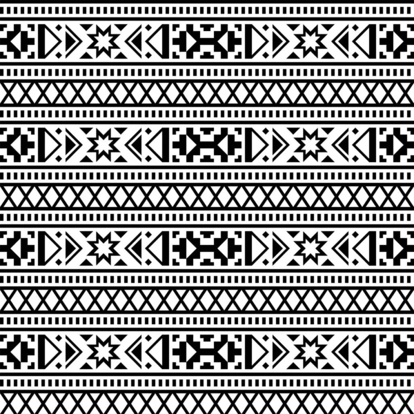 Patrón Negro Geométrico Sin Costuras Estilo Étnico Los Indios Americanos — Archivo Imágenes Vectoriales