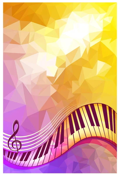 Stylize Piyano Tuşları Sazlar Müzik Arkaplanı Şablon Poster — Stok Vektör