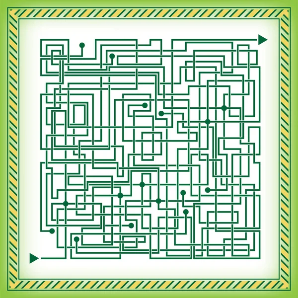 Jogo Labirinto Moldura Quadrada Cor Decorativa Para Crianças Adultos Alto — Vetor de Stock
