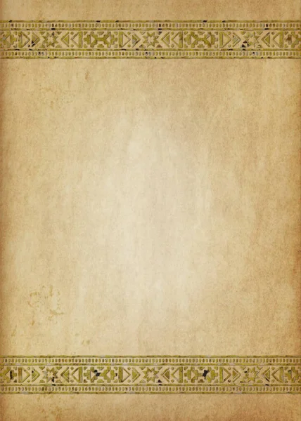 Традиційний Індіанський Кордон Реалістичному Тлі Імітація Пергаменту Фарби Ефекти Від — стокове фото