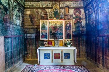 Grywald, Polonya - 11 Ağustos 2016; İç ahşap 15 cent