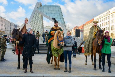 Poznan, Polonya - 6 Ocak 2017: Epiphany holiday Hıristiyan din