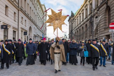 Poznan, Polonya - 6 Ocak 2017: Epiphany holiday Hıristiyan din