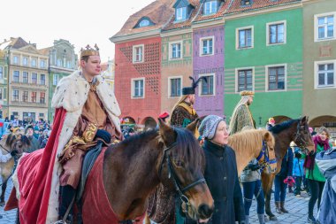 Poznan, Polonya - 6 Ocak 2017: Epiphany holiday Hıristiyan din
