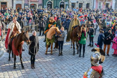 Poznan, Polonya - 6 Ocak 2017: Epiphany holiday Hıristiyan din