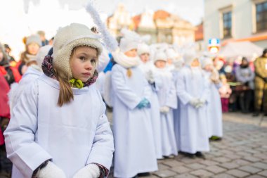 Poznan, Polonya - 6 Ocak 2017: Epiphany holiday Hıristiyan din
