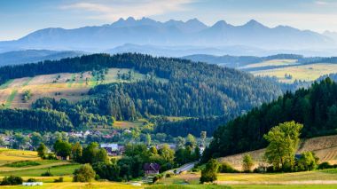 Pieniny taraftan görüldü Tatras Panoraması