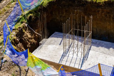 çelik takviye çubukları ile levha beton - yukarıdan görüntüleyin