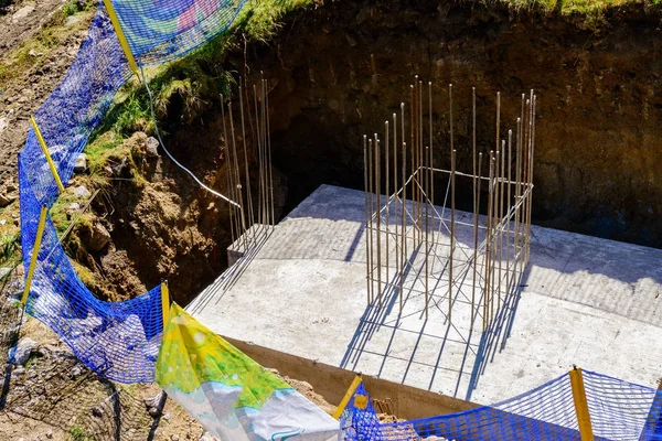 çelik takviye çubukları ile levha beton - yukarıdan görüntüleyin