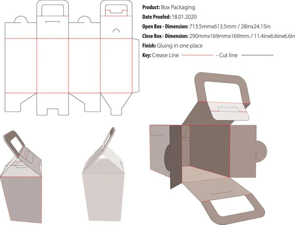 Векторний Розріз Шаблону Упаковки Коробки — стоковий вектор
