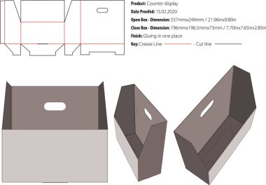 Görüntü Kutusu Paketleme şablonu die cut vektörü