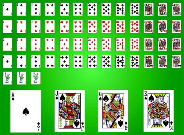 Diseño Clásico Cartas Juego Póquer Juegos Juego Vector — Archivo Imágenes Vectoriales