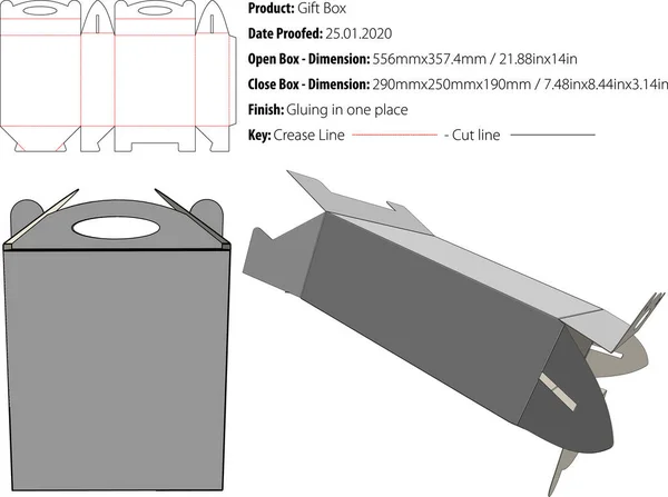 Geschenkbox Für Viele Produkte Stanzvektor — Stockvektor
