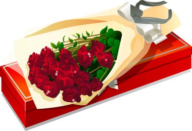 Beyaz arkaplan vektörlü bir demet çiçeğin görüntüsü