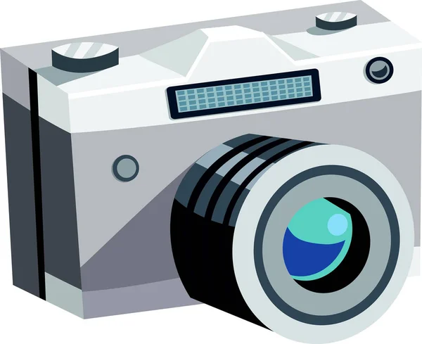 Illustrazione Della Fotocamera Con Vettore Sfondo Bianco — Vettoriale Stock