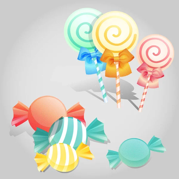 Illustration Von Süßigkeiten Mit Grauem Hintergrund Vektor — Stockvektor