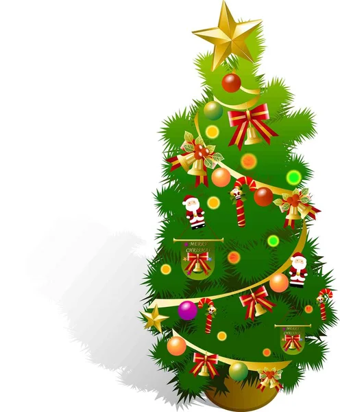Иллюстрация Рождественского Дерева Белым Фоновым Вектором — стоковый вектор