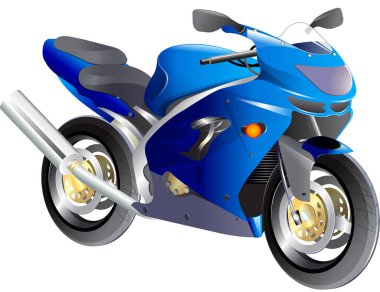 Beyaz arka plan vektörlü motosiklet görüntüsü