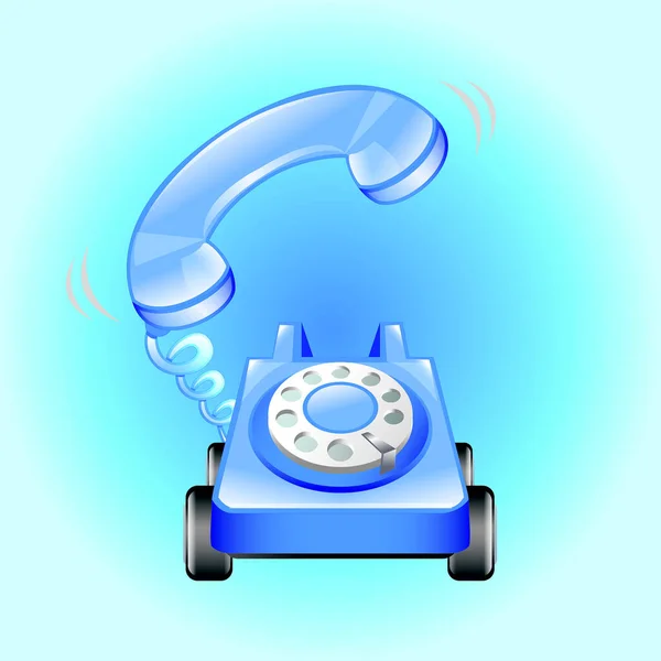 Illustration Des Alten Klingelnden Telefons Mit Weißem Hintergrundvektor — Stockvektor