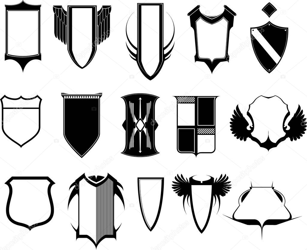 Illustration of shields, with white background vector