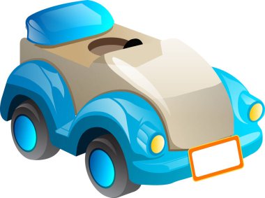 Beyaz arka plan vektörlü oyuncak araba tasviri