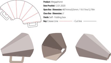 Megafon yapısal tasarımı ölü kesme vektörü