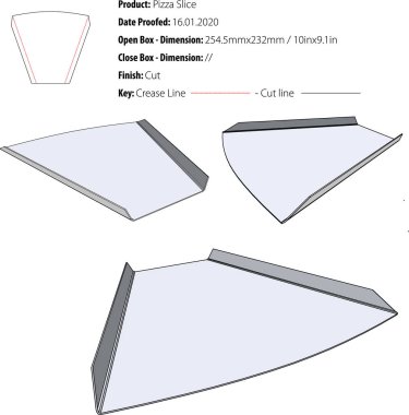 Pizza dilimi şablonu ölü kesme vektörü