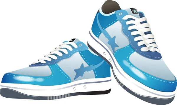 Illustratie Van Sneakers Met Witte Achtergrond Vector — Stockvector