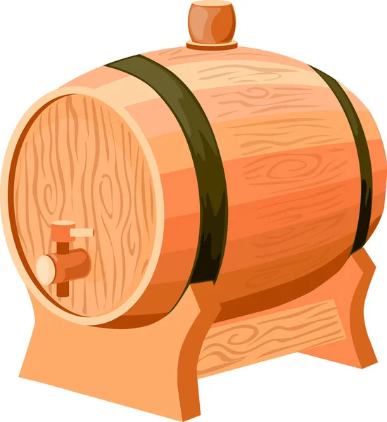Illustration Wine Barrel White Background Vector — Stock Vector