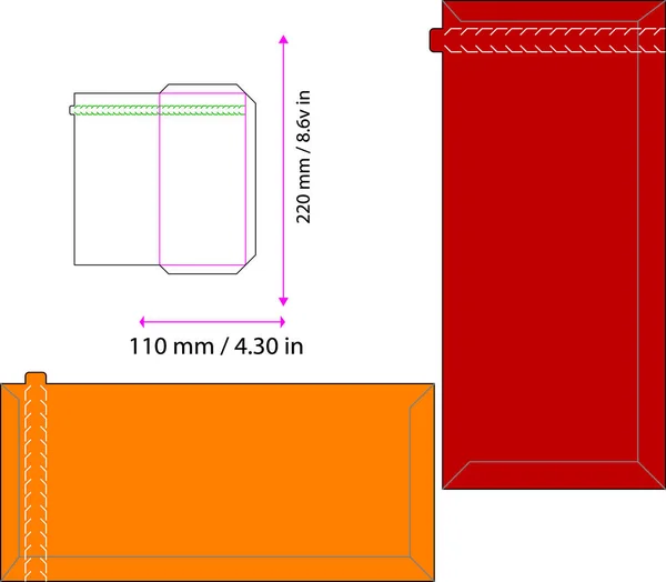 Einladungskuvert Größe 220X110 — Stockvektor